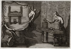 إنجيل رويومونت ، العهد القديم: جدول أرغفة الاقتراح في خيمة الاجتماع. رسم توضيحي من عام 1811. بواسطة فنان غير معروف