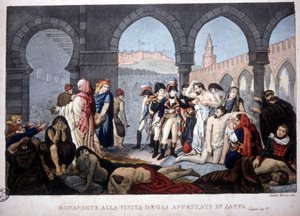 حملة (بعثة) مصر (1798-1801): زيارة نابليون لمرض يافا في مصر ، حوالي عام 1800. بواسطة فنان غير معروف