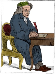 بطاقة مسرحية للجمهورية الفرنسية (1793) نُشرت في المؤتمر الوطني في 21/09/1792 ، بعد سقوط الممالك: شخصية الفيلسوف تحت سمات الكاتب والفيلسوف الفرنسي فرانسوا ماري أرويت ديت فولتير ( فرانكو بواسطة فنان غير معروف