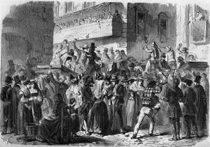 كرنفال روما بناءً على رسم لجيردزيجيفسكي عام 1858. بواسطة فنان غير معروف