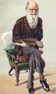 تشارلز داروين (1809 - 1882) ، رسم توضيحي في "فانيتي فير" في 30 سبتمبر بواسطة فنان غير معروف