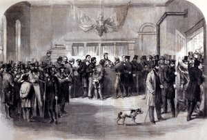 الحرب الأهلية (1861 - 1865) ، الحرب الأهلية الأمريكية. الضلوع ضد التجنيد امام مكاتب الاعفاء. نيويورك. بواسطة فنان غير معروف