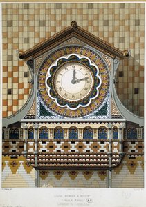 نافذة الساعة لمصنع Menier في Noisiel (Seine-et-Marne). بواسطة فنان غير معروف