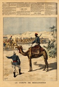 إنشاء فيلق خاص من المهاريين للغزو الفرنسي للسودان من أجل محاربة الطوارق. Meharis ، يمكنه البقاء لمدة أسبوع دون تناول الطعام ، والذهاب يهرول بسرعة حصان راكض ، ويمكنه السفر أكثر من 100 كيلومتر في اليوم ، وهم كذلك بواسطة فنان غير معروف