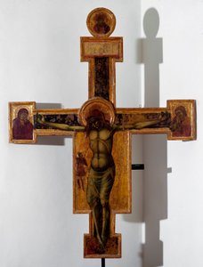 صلب "" INRI "" على الصليب. الرسم على الخشب المجهول. القرن الخامس عشر سافونا ، بيناكوتيكا سيفيكا بواسطة فنان غير معروف