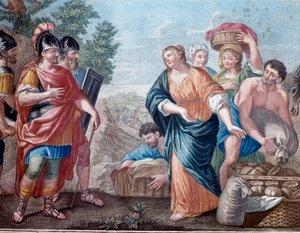 David et Abigail (Abigael، Abigal) الطباعة الحجرية في ميلانو في القرن التاسع عشر ، مجموعة خاصة بواسطة فنان غير معروف
