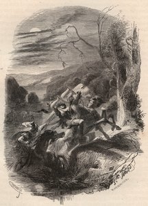 وفاة رئيس Indutiomarus (Induziomaro) من Trevires ، قتل على يد الجيش الروماني في 53 قبل الميلاد. نقش من عام 1868 في "Histoire de Belgique من العصور البدائية حتى نهاية عهد ليوبولد الأول" بقلم ثيودور جوست (1818-1888). مجموعة خاصة. بواسطة فنان غير معروف