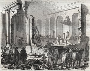 هدم معبد Charenton في نوفمبر 1685 بعد إلغاء تحرير نانت ، 18 أكتوبر بواسطة فنان غير معروف