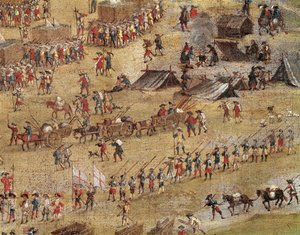 تفاصيل قوات ريشيليو أثناء حصار لاروشيل (زيت على قماش ، حوالي 1640) بواسطة فنان غير معروف