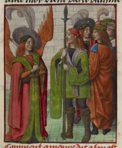 تفاصيل منمنمة أمور (الحب) وجيشه من Le Roman de la Rose بواسطة فنان غير معروف