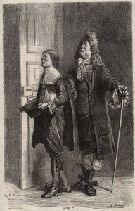 Diafoirus pere et fils - نقش لـ "" The Imaginary Malad "" لجين بابتيست بوكلين ديت موليير (1622-1673) (The Imaginary Invalid) بواسطة فنان غير معروف