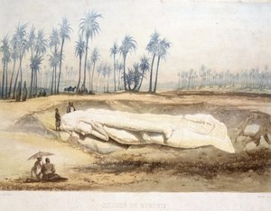 اكتشاف عملاق ممفيس ، مصر القديمة بواسطة فنان غير معروف