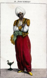 دومينيكو دونزيللي (1790 - 1873) ، مغزى إيطالي ، يمثله جيواكشينو روسيني في أوتيلو. لا سكالا بواسطة فنان غير معروف
