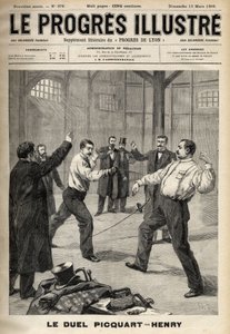 قضية دريفوس: المبارزة بين المقدم جورج بيكوارت (1854-1914) وهوبير هنري (1846-1898) بواسطة فنان غير معروف