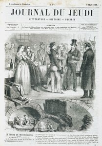 إدموند دانتس ، كونت مونت كريستو (مونتي كريستو) لديه حفل استقبال - في "" Le Journal du Thursday "من 03/05/1860 بواسطة فنان غير معروف