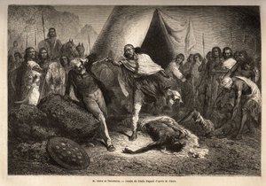 الإمبراطور (أو نيجوس) ثيودوروس الثاني (تيودروس) (ولد حوالي 1818-1868 ، يُدعى كاسا هايلو قبل تتويجه في الإمبراطورية الإثيوبية) ، هدد ببندقيته السيد ستيرن ، المبشر الإنجليزي الذي أعاد إعادة سيرة نيجوس ، والتي من خلالها ثيودوروس شعرت بالإهانة بواسطة فنان غير معروف