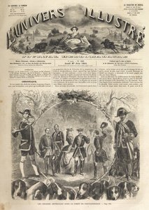 قام الإمبراطور نابليون الثالث بالصيد في فونتينبلو - 1861 - الصيد الإمبراطوري في فونتينبلو بحضور نابليون الثالث (1808-1873) وإمبيراتريس أوجيني (1826-1920). الكون اللامع لعام 1861 - بواسطة فنان غير معروف