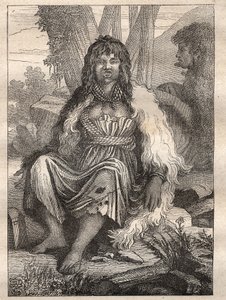 رحلة استكشافية حول العالم (1785-1788) بقلم جان فرانسوا غالوب دي لا بيروز (1741-1788): أنواع النساء في ميناء الفرنسي (ألاسكا) - رسم توضيحي مأخوذ من "" Les Grands Mariners du 18th "" بواسطة فنان غير معروف