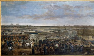 الإمبراطورية الأولى: الإمبراطور نابليون الأول (1769-1821) (على الحصان الأبيض) في معركة لايبزيغ (معركة الأمم) ، 16-19 أكتوبر. بواسطة فنان غير معروف