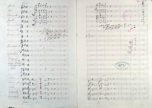 الصفحة الأولى من Capriccio الرائعة حول موضوع جوتا أراغون "" (مقدمة إسبانية رقم 1) بقلم ميخائيل جلينكا بواسطة فنان غير معروف