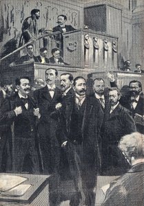 تم انتخاب مجلس النواب لأول مرة في عام 1898: بول ديشانيل (1855-1922) ، رئيس مجلس النواب. Paul Adolphe Granier de Cassagnac (1842-1904) ، Lucien Millevoye (1850-1918) ، Paul Deroulede (1846-1914) ، Jacques Piou (1838-1932) ، Eugen بواسطة فنان غير معروف