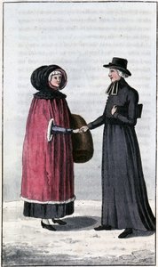 سيدة كندية فرنسية ، jeune francaise canadienne ؛ في "رحلات عبر كندا والولايات المتحدة في أمريكا الشمالية 1806-1808" ، بقلم جون لامبرت ، محرر. لندن بواسطة فنان غير معروف