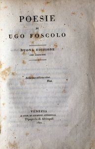 واجهة "Poesy" للشاعر والكاتب المسرحي الإيطالي أوغو فوسكولو (1778-1827) 1822 بواسطة فنان غير معروف