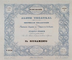 واجهة الأوبرا Il Giuramento ، بواسطة Mercadante (1837) بواسطة فنان غير معروف