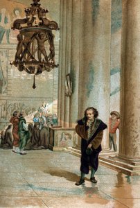 Galileo Galilei dit Galileo (1564 - 1642). يراقب اهتزاز مصباح كاتدرائية بيزا. من "La Ciencia y sus Hombres by Louis Figuier" "برشلونة 1881 بواسطة فنان غير معروف