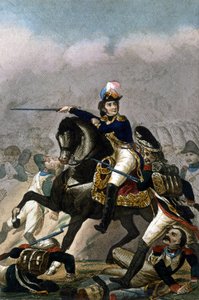 الجنرال جان لانز ، دوق مونتيبيلو (1769-1809) في معركة إيسلينج (21-22 مايو 1809) نقش القرن التاسع عشر. . ميلان بواسطة فنان غير معروف