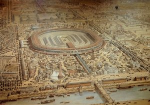 منظر عام لمعرض 1867 العالمي في باريس. في وسط المدرسة العسكرية لـ Champ de Mars. نقش باريس ، متحف كارنافاليت بواسطة فنان غير معروف