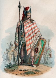 رئيس جيرمان (البرابرة الألمان). نقش من عام 1868 في "Histoire de Belgique من العصور البدائية حتى نهاية عهد ليوبولد الأول" بقلم ثيودور جوست (1818-1888). مجموعة خاصة. بواسطة فنان غير معروف