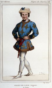 جيل دي رايس (ريتز أو رايز) (1404-1440) ، رفيق السلاح لجوان دارك. نقش القرن التاسع عشر "" فرنسا التاريخية " بواسطة فنان غير معروف