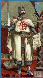 Godefroy de Bouillon (1061-1100) دوق لورين السفلى وأول حاكم مسيحي في القدس بعد الحملة الصليبية الأولى (1096-1099). بواسطة فنان غير معروف
