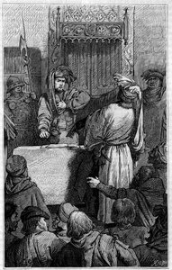 حرب المائة عام - La Jacquerie (1358): التاجر Etienne Marcel (1315-1358) و echevin Jean Maillart ، أحد قادة الحزب الملكي ، خلال Jacquerie ، ثورة الفلاحين ضد النبلاء الفرنسيين. نقش في "Le Journal بواسطة فنان غير معروف