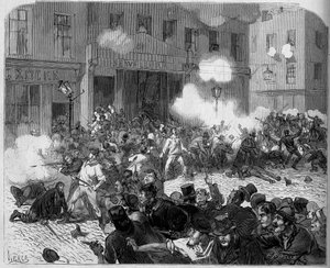 أيرلندا 1872: مشاكل بلفاست ، الصراع بين الأورانجيين والكاثوليك. بواسطة فنان غير معروف