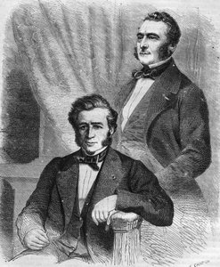 إسحاق وجاكوب إميل بيريري ، رجال أعمال فرنسيون ، مؤسسا شركة Société de crédit mobile (1852). بواسطة فنان غير معروف
