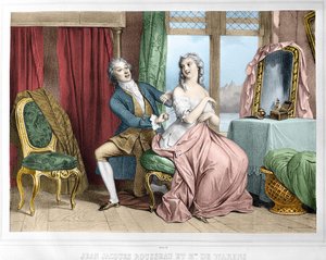 جان جاك روسو (1712 - 1778) ومدام دي وارينز (1700 - 1762). بواسطة فنان غير معروف