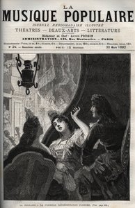 جان دي لافونتين (لافونتين) في العرض الأول لأوبرا "أستري" لباسكال كولاس (كولاس) (1649-1709) - نقش في جريدة "الموسيقى الشعبية" الأسبوعية اللامعة - 1882 بواسطة فنان غير معروف