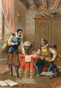يوهانس كيبلر (كيبلر) (1571 - 1630) مع تايكو براهي (1546-1601) ، علماء الفلك ، براغ في 1600 - بعد العلم ورجالها بواسطة لويس فيجيه ، برشلونة 1881 بواسطة فنان غير معروف