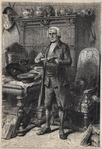 جوناثان أولدنباك (أو Aldinbbuck) - رسم توضيحي من القرن التاسع عشر لرواية "The Antiquary" بقلم والتر سكوت (1771-1832) بواسطة فنان غير معروف