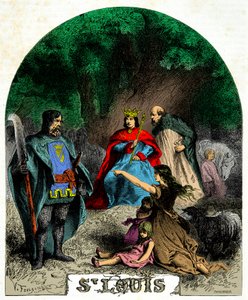 لويس التاسع (سانت لويس 1214-1270) يحقق العدالة تحت البلوط ، نقش القرن التاسع عشر بواسطة فنان غير معروف