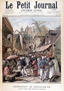 بعثة مدغشقر: أحد شوارع تاناناريف - في "" Le Petite Journal "" بتاريخ 27/11/1895 بواسطة فنان غير معروف