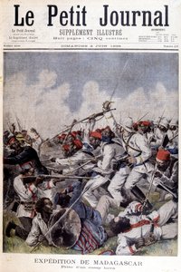 بعثة مدغشقر الاستكشافية: أخذ معسكر هوفا - في "" Le Petite Journal "" بتاريخ 02/06/1895 بواسطة فنان غير معروف