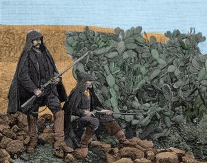 المافيا (Cosa nostra) في صقلية: أعضاء picciotti الشباب من المافيا ، أواخر القرن التاسع عشر. بواسطة فنان غير معروف