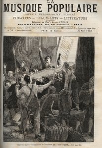 هاربسيكورد لماري أنطوانيت Histoire de 1834 "" ثلاثون يد قوية تستولي على الآلة ... "تحت أعين موالف الملكة المروعة ، على اليمين. بواسطة فنان غير معروف