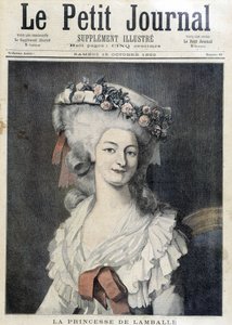 ماري تيريز من سافوي كارينيان (1749-1792) ، أميرة لامبال - غلاف "" The Petity Journal "" بواسطة فنان غير معروف