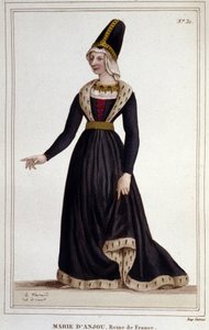 ماري دانجو ، ملكة فرنسا (1404-1463) ، كانت زوجة تشارلز السابع. نقش 1830. بواسطة فنان غير معروف
