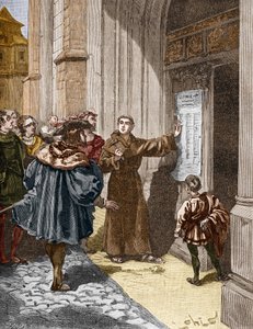 قام مارتن لوثر (1483-1546) بتعليق أطروحاته الـ 95 في فيتنبرغ