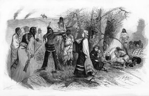 الآنسة جوزفين ميكر ، أسيرة مع والدتها من قبل ثورات الهنود الأمريكيين في عام 1880. بواسطة فنان غير معروف